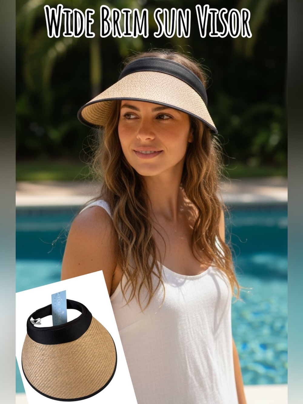 🌸Wide Brim Straw Sun Visor